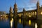 Oberbaum Bridge after sunset