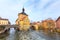 Obere bridge and Altes Rathaus in Bamberg, Germany