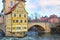 Obere bridge and Altes Rathaus in Bamberg, Germany