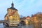 Obere bridge and Altes Rathaus in Bamberg, Germany