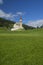 Obernberg am Brenner with austrian alps on background