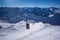 Oberstdorf mountain top in winter gondola