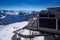 Oberstdorf mountain top in winter gondola plateau