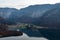 Obertraun, Lake Hallstatt aerial view. Nature, Upper austria.