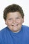 An Obese Teenage Boy Smiling