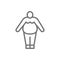 Obesity, fat man, chubby line icon.