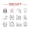 Obesity line icon Infographics. Vector sign for web graphics.