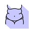 Obesity line icon, vector pictogram of woman with fat belly