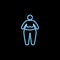 Obesity problems icon in neon style. One of Fast food collection icon can be used for UI, UX