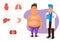 Obesity problems, medical counseling and diagnosis of overweight men. Negative effects of obesity on human health and visceral