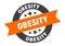 obesity sign. obesity round ribbon sticker. obesity