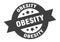 obesity sign. obesity round ribbon sticker. obesity