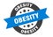 obesity sign. obesity round ribbon sticker. obesity