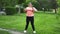 obesity workout overweight woman exercising park