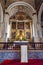 Obidos, Portugal. Altar of the medieval Santa Maria Church with an altarpiece