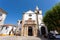 Obidos, Portugal. Medieval Santa Maria Church showing a Renaissance Portal