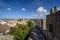 Obidos town under blue sky and white clouds