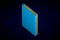 Object 3d illustration - very high resolution blue book that is closed with gold pages, college concept isolated on black