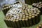 Object made up spent used cartridge cases. Lots used shells from cartridge cases