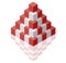 Object in shape of pyramid. Abstract cube vector shape