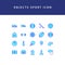 Object sport filled outline icon set