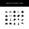 Object sport glyph style  icon set