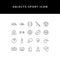 Object sport line style icon set