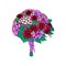 Object on white background raster. Wedding bouquet of the bride. Flowers