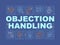 Objection handling word concepts dark blue banner