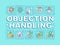 Objection handling word concepts light blue banner