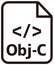 Objective-C icon | Major programming language vector icon illustration