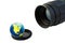 Objective and globe on lens cup