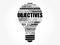 Objectives light bulb word cloud collage