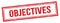 OBJECTIVES text on red grungy vintage stamp