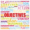 Objectives word cloud collage, business concept background