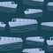 Oblique View Narrow Boats Vector Illustration Dark Background Seamless Pattern