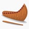 Oblique View Native American Canoe and Paddle Vector Illustration