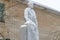 Obninsk, Russia - February 2017: Silver statue of Lenin full-length