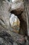 Obrovska brana natural arch in Sulovske skaly mountains in Slovakia