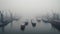 Obscured View: A German Port in Dense Fog