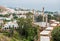 Observation deck of the Colomares castle and view of Benalmadena town