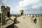 The observation deck on the Lighthouse tower wood