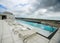 Observation desk and rooftop pool in TWA Hotel at the landmark TWA Flight Center building at the JFK Airport