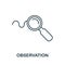 Observation line icon. Creative outline design from artificial intelligence icons collection. Thin observation icon for