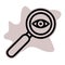 Observation line icon, surveillance and lens, eye and magnifier sign