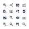 Observation and monitoring icons in glyph style