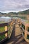 Observation post in wooden pier on a lake