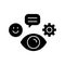 Observation skills black glyph icon