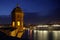 Observation tower Fort St. Michael at night