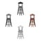 Observation tower for hunters.African safari single icon in cartoon,black style vector symbol stock illustration web.